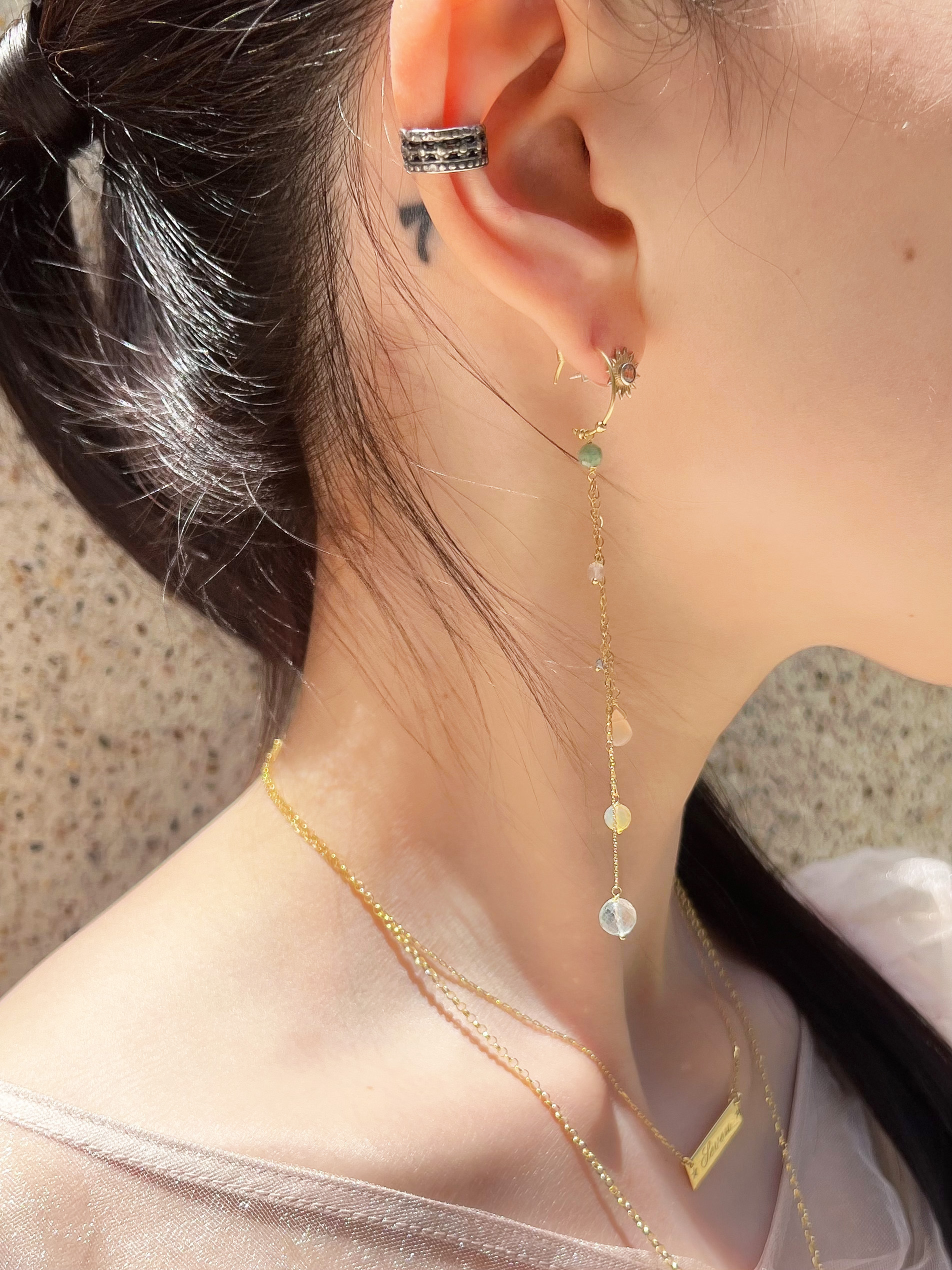 Sweet Pea 片耳用ピアス　アクアマリン Sweet Pea 片耳用ピアス アクアマリン Sweet Pea 片耳用ピアス